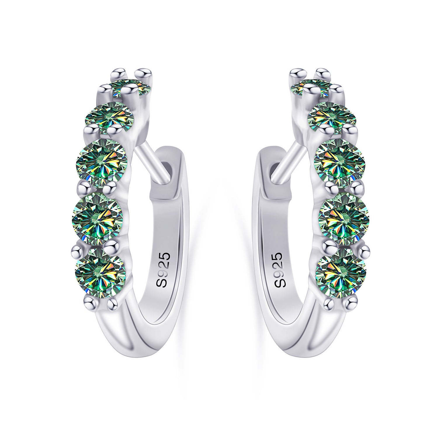Moissanite Huggie Earrings