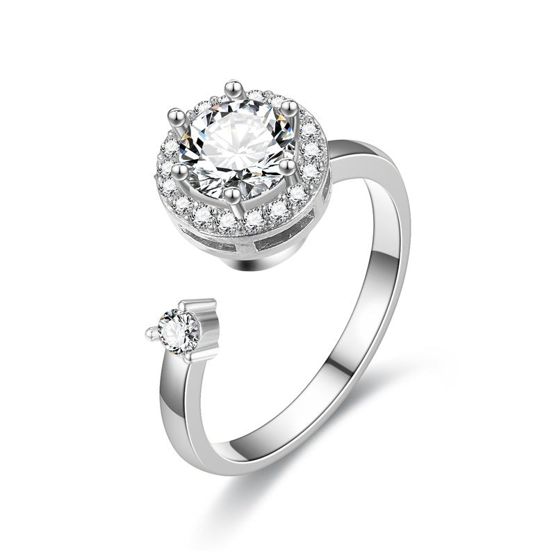 Women Rings Flowers Anxiety Rings For Women Fidget Spinner Ring Jewelry