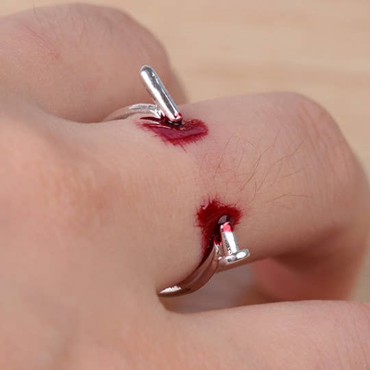 Halloween “Nail in Finger” Ring
