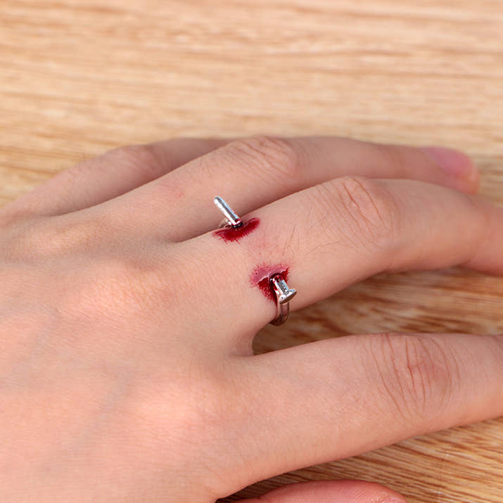 Halloween “Nail in Finger” Ring