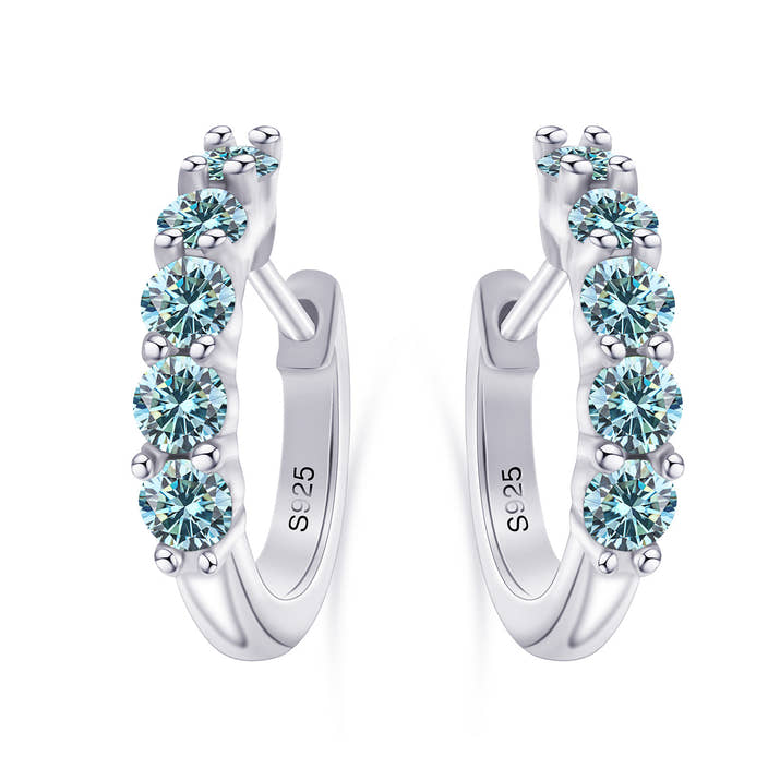 Moissanite Huggie Earrings