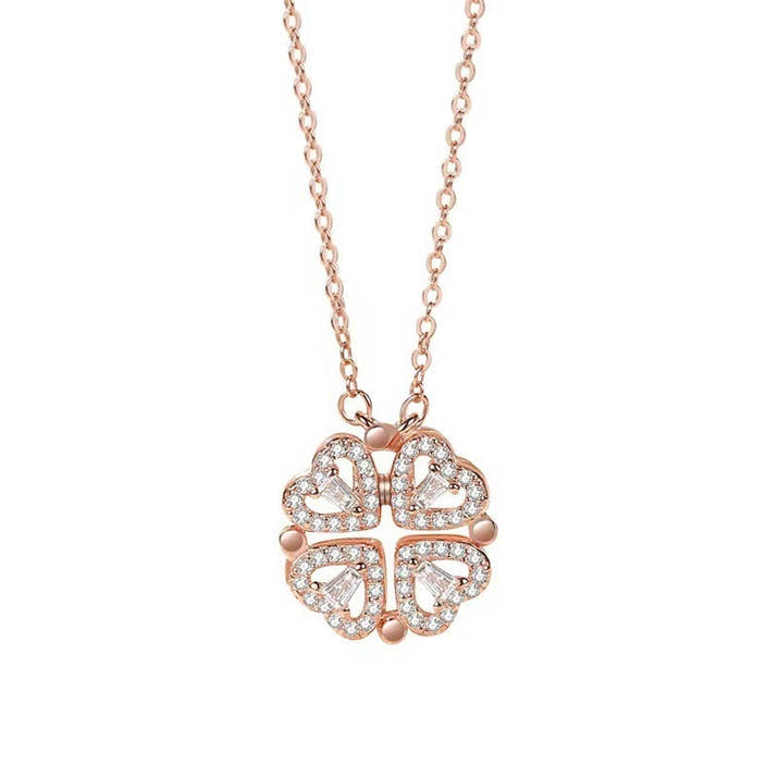 Four-leaf Heart Clover Double-wear Necklace