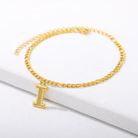 Initial Gold Letter Anklet Alphabet Pendants Jewelry