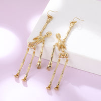 Fashionable Metal Skull Skeleton Pendant Earrings