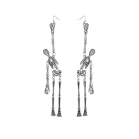 Fashionable Metal Skull Skeleton Pendant Earrings