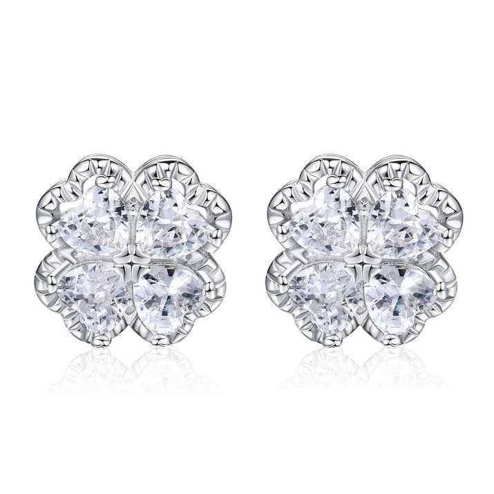 Love Four Clover Zircon Earrings- Diamond Style