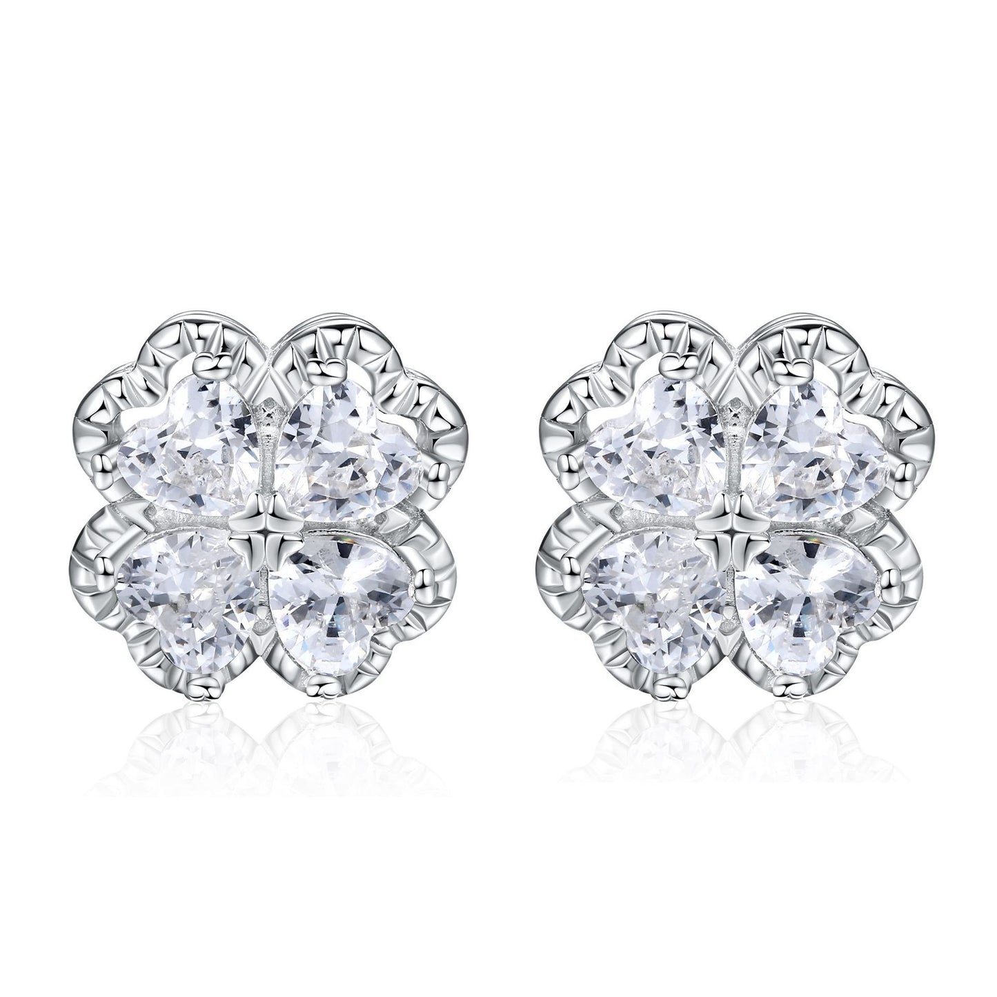 Love Four Clover Zircon Earrings- Diamond Style