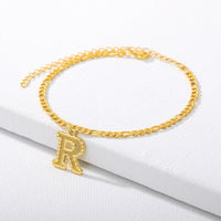 Initial Gold Letter Anklet Alphabet Pendants Jewelry