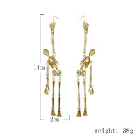 Fashionable Metal Skull Skeleton Pendant Earrings