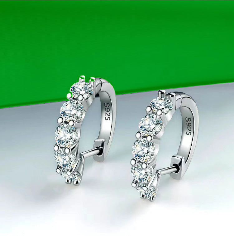 Moissanite Huggie Earrings