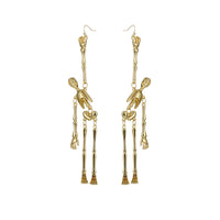 Fashionable Metal Skull Skeleton Pendant Earrings
