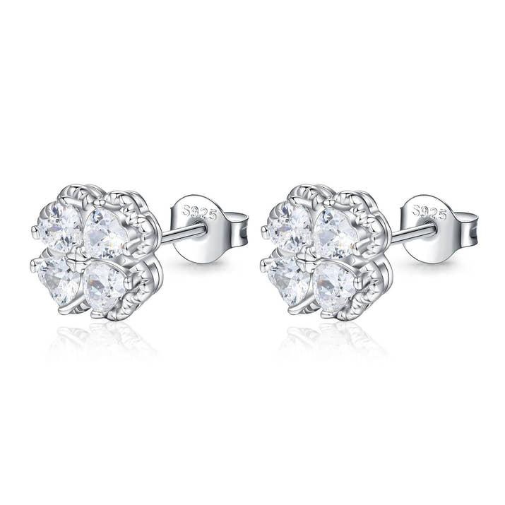 Love Four Clover Zircon Earrings- Diamond Style