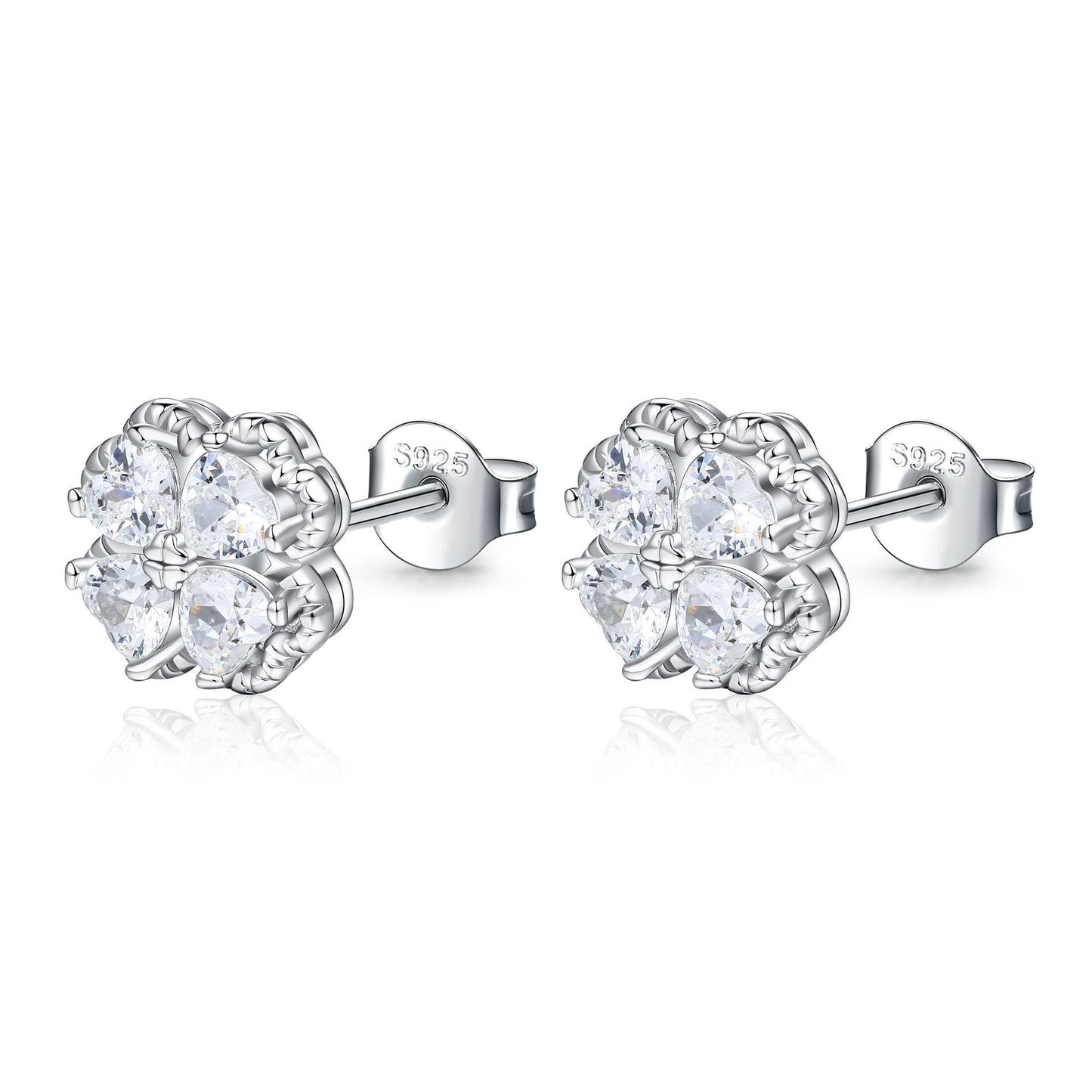 Love Four Clover Zircon Earrings- Diamond Style