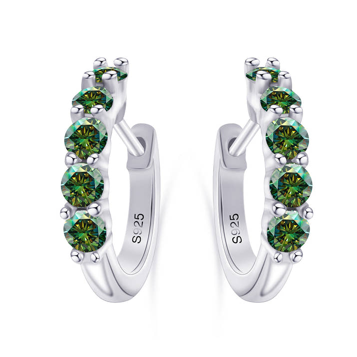 Moissanite Huggie Earrings