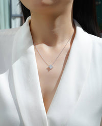 Lucky Four-leaf Clover Diamond Style necklace